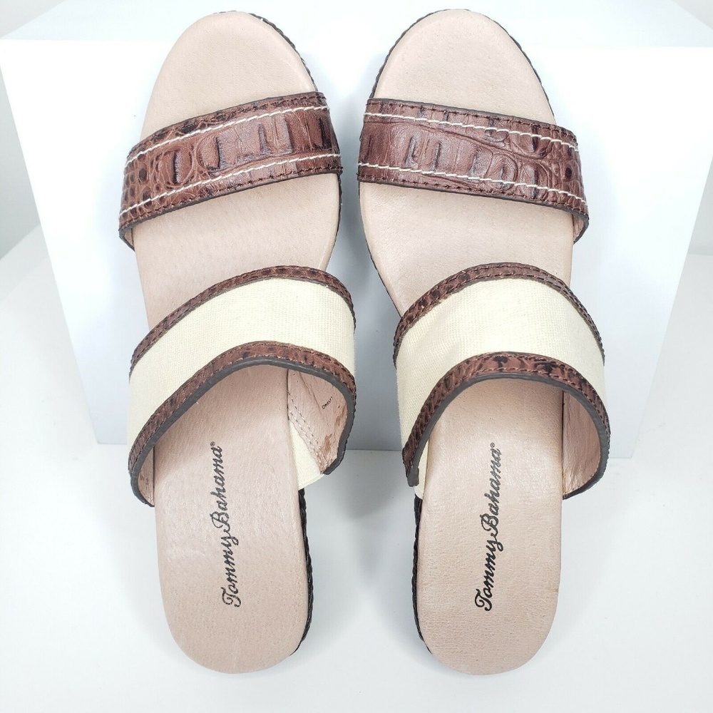 Tommy Bahama Kalawai Leather and Canvas Wedges - Picture 5 of 7